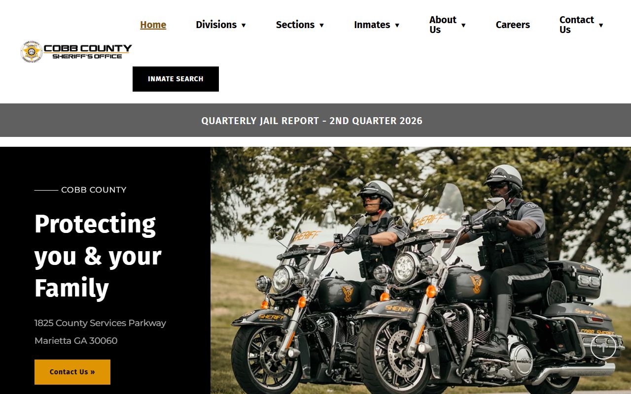 Cobb County Sheriff's Office homepage for arrest and jail record access