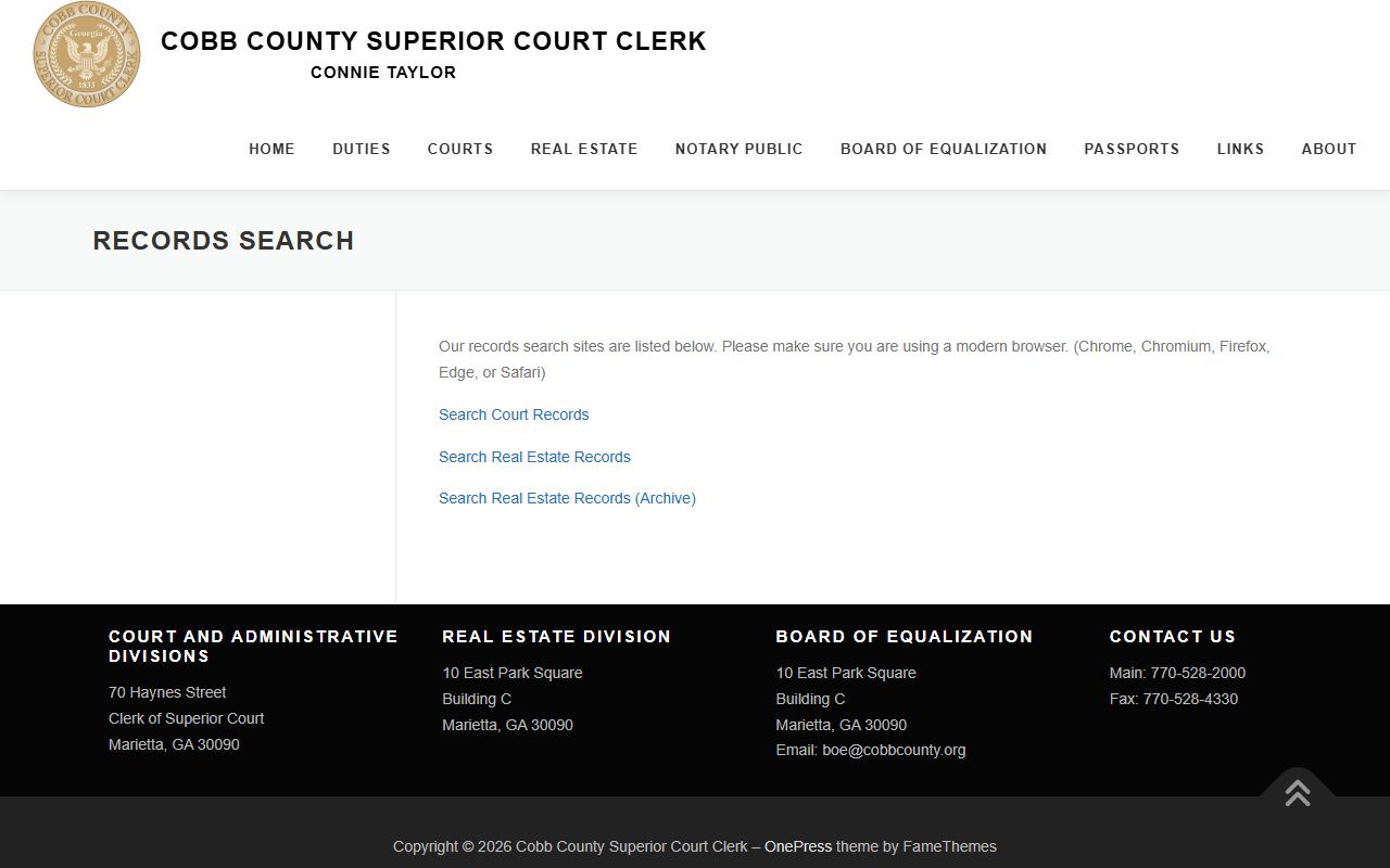 Cobb County court records Superior Court Clerk records search hub