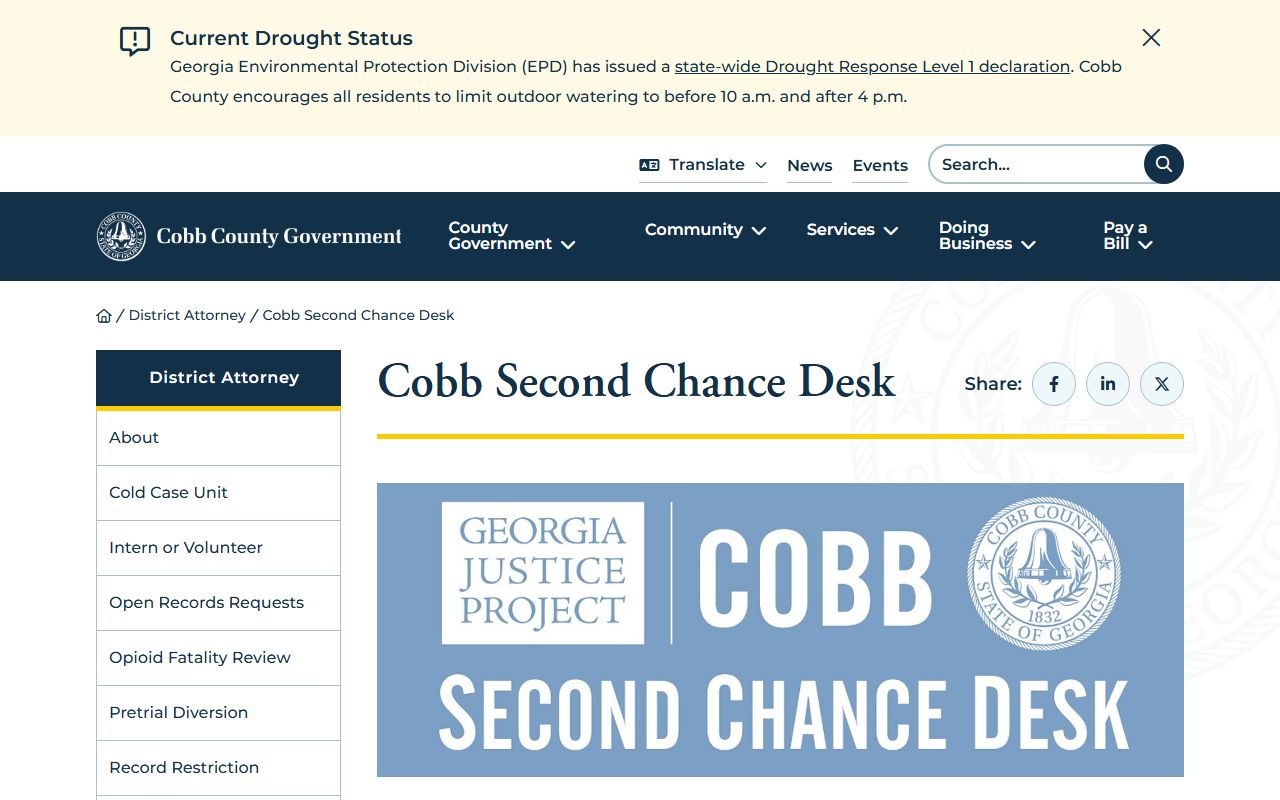 Cobb County criminal court records Second Chance Desk