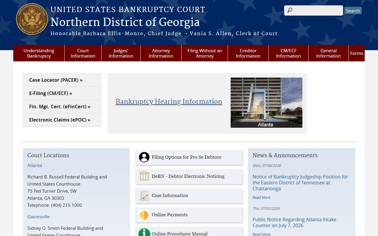 Cobb County Superior Court records federal bankruptcy court source