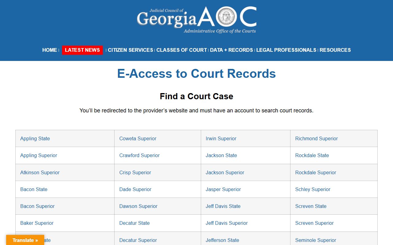 Cobb County court records Georgia eAccess search